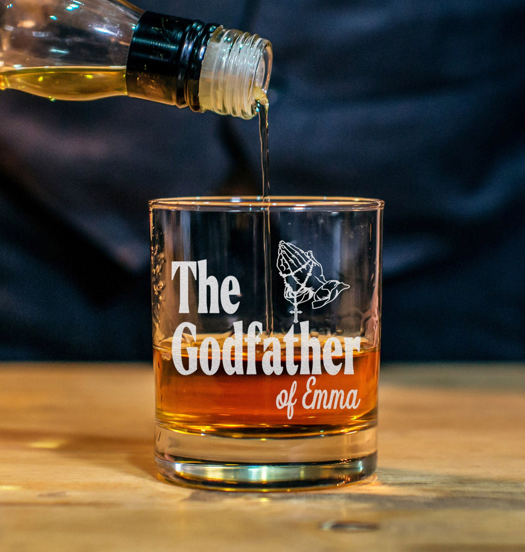 Custom The Godfather Whiskey Glass, Special Godparent Gift, Communion Baptism Gift, Will you be my Godfather Gift - Best Gift For Godfather