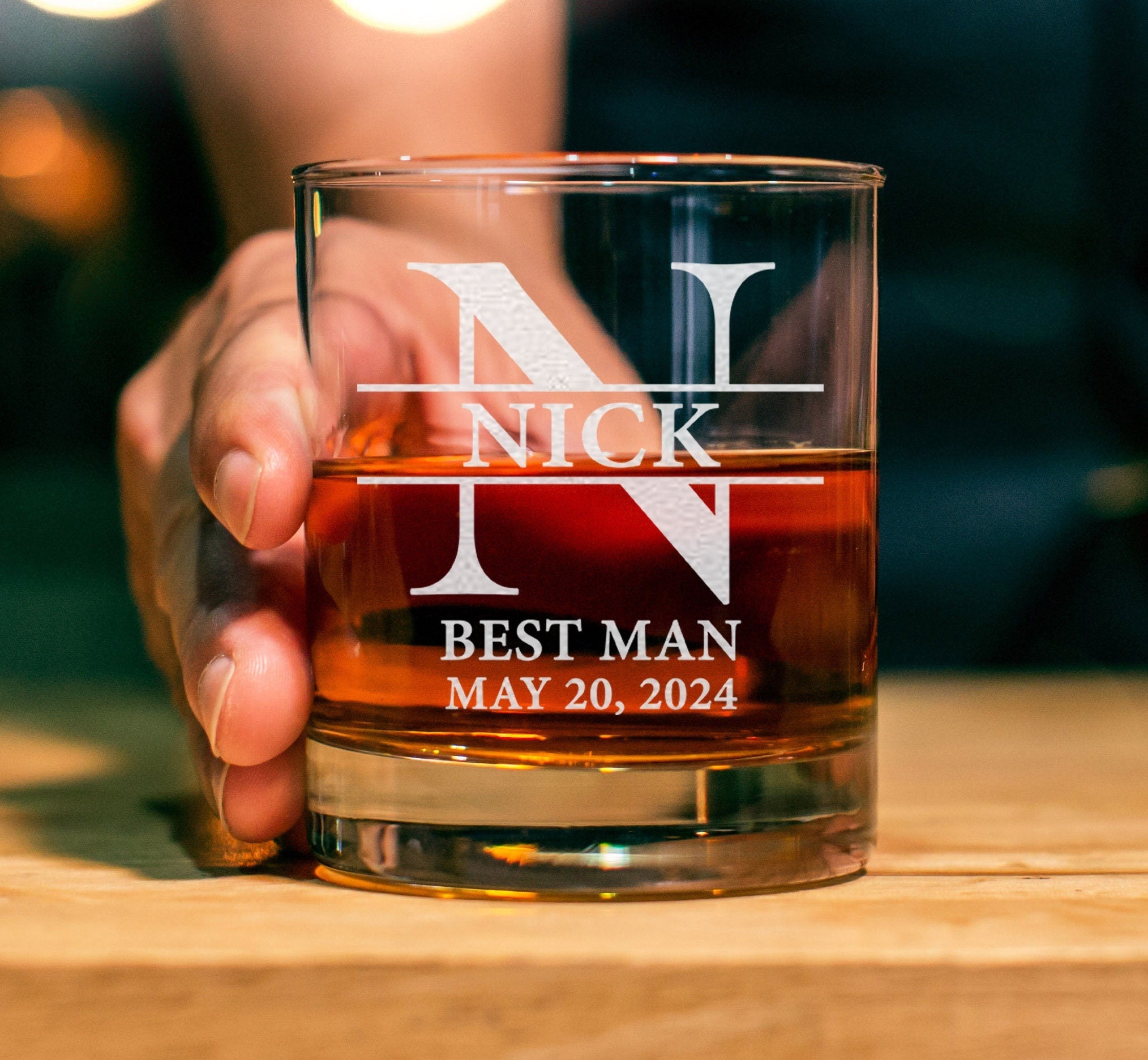 Groomsman 11oz Whiskey Glass, Engraved Old Fashion, Groomsmen Gift Idea, Personalized Groomsman - Best Man Gift, Wedding Shot Glasses