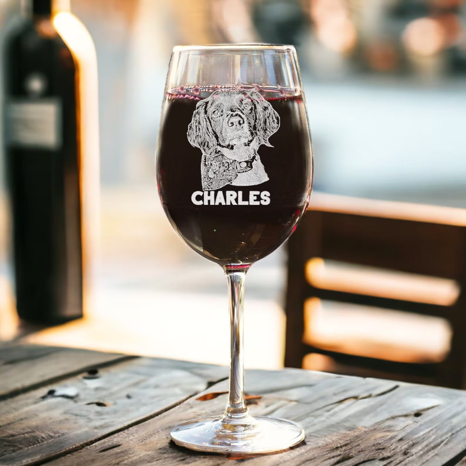 Custom Etched Photo Bourbon Glass 11oz - Personalized Whiskey Glass with Your Favorite Picture