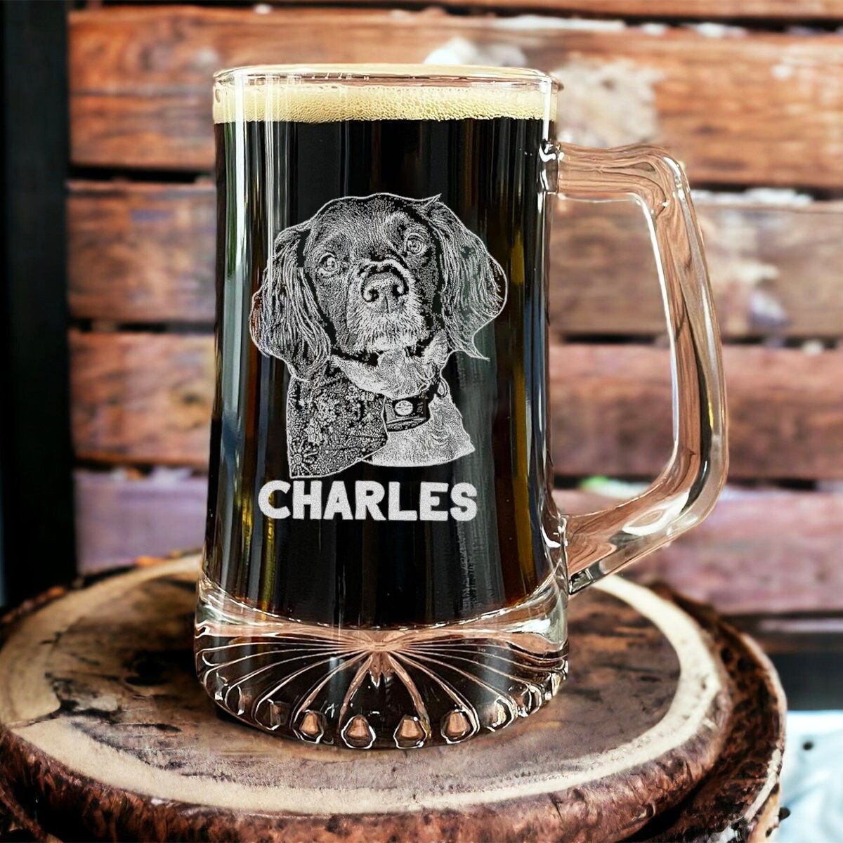 Custom Etched Photo Bourbon Glass 11oz - Personalized Whiskey Glass with Your Favorite Picture