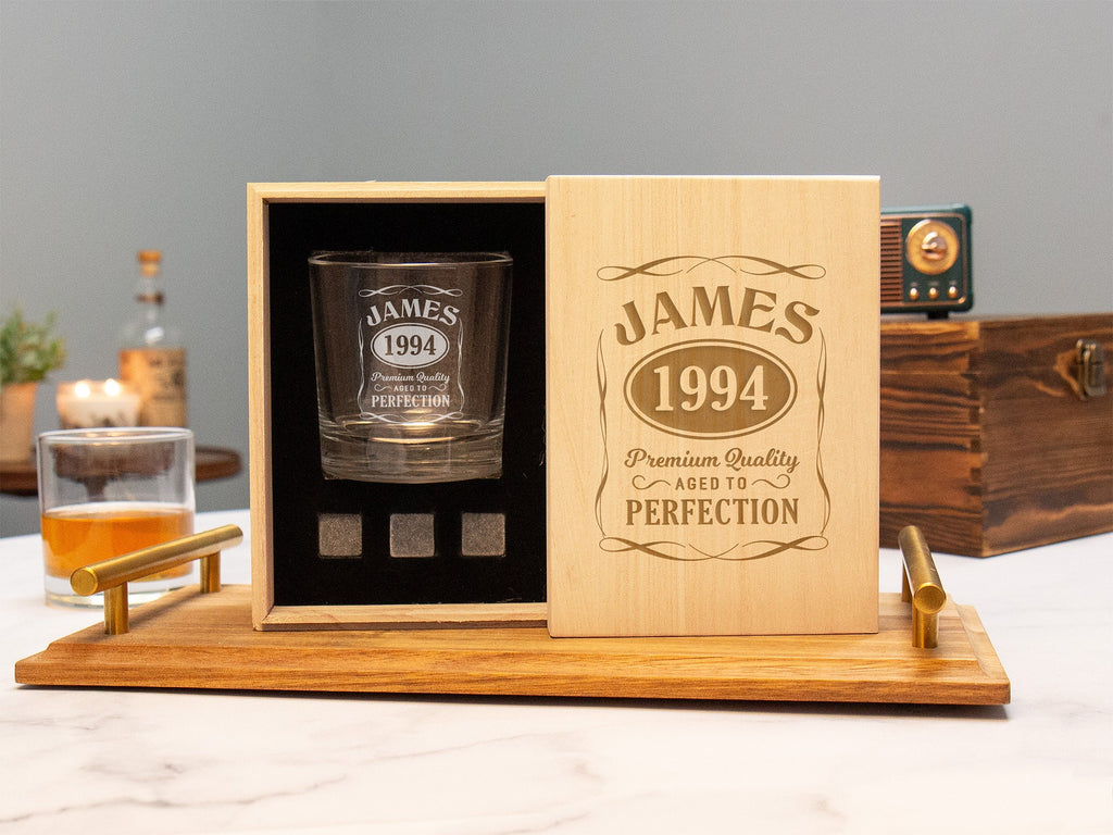 Birthday Gift Personalized Whiskey Glass Set, Custom Whiskey Glasses, Personalized Birthday Gift For Him, 21st Birthday Gift For Boyfriend