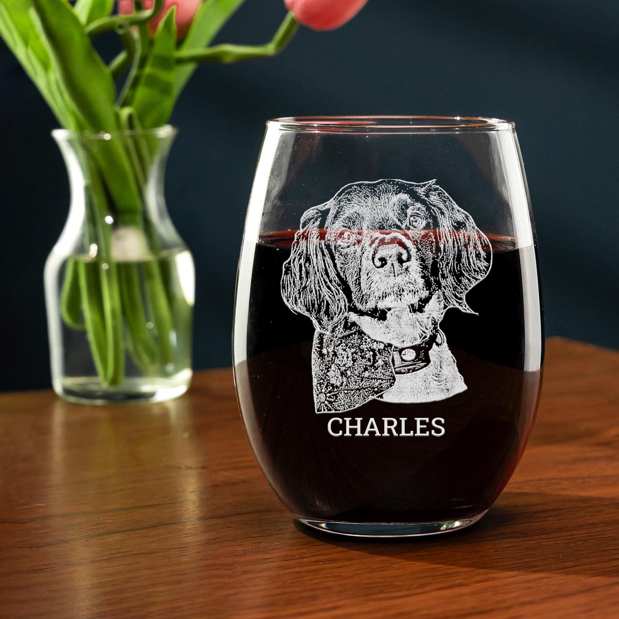 Custom Etched Photo Bourbon Glass 11oz - Personalized Whiskey Glass with Your Favorite Picture