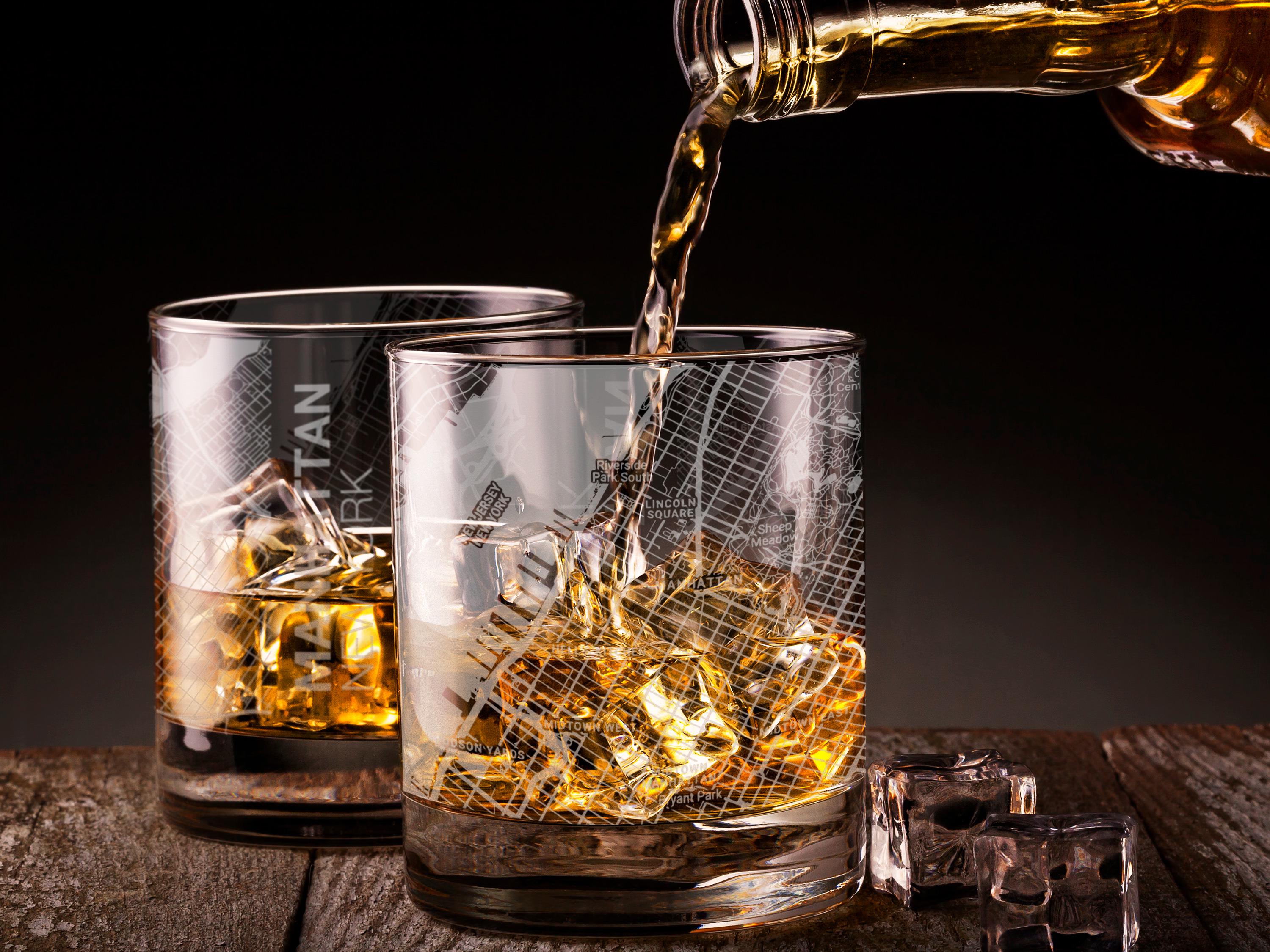 Your City Map Rocks Glass | Now With Locations | Personalized | Etched Whiskey Glass (12oz) | Engraved Bourbon Glass | Custom Glassware Gift