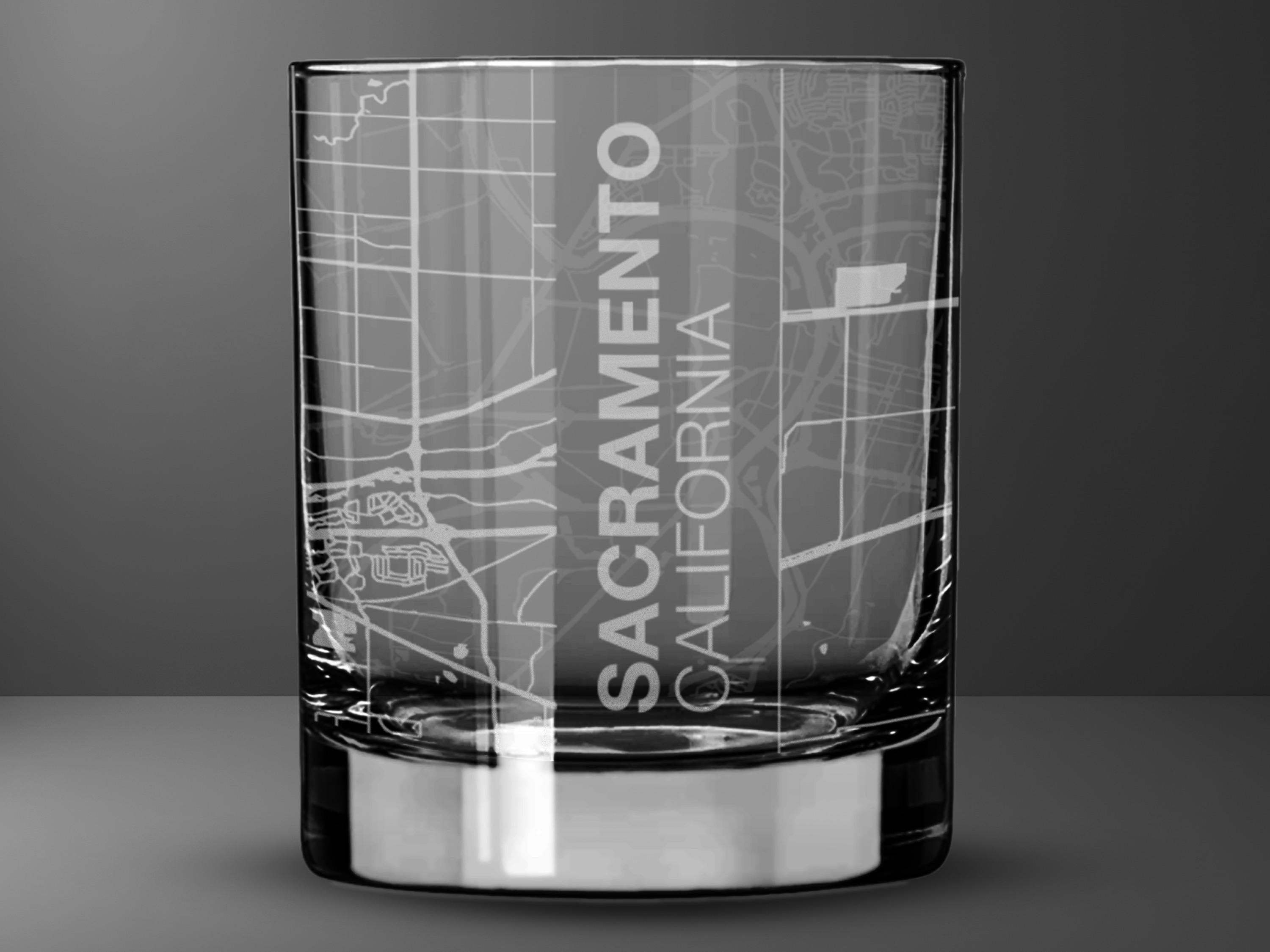 Your City Map Rocks Glass | Now With Locations | Personalized | Etched Whiskey Glass (12oz) | Engraved Bourbon Glass | Custom Glassware Gift