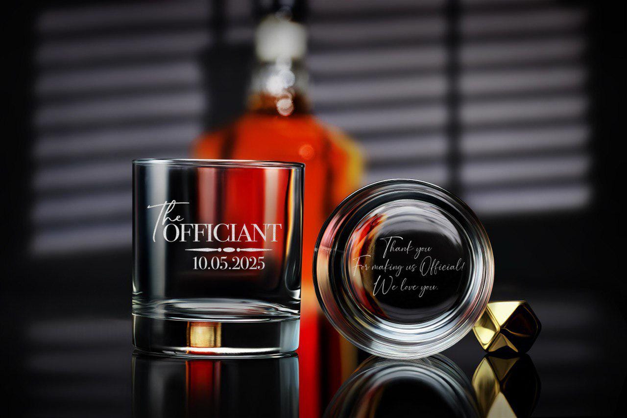 Personalized Wedding Gift for Officiant - Custom Whiskey Glass for Special Ceremonies, Unique Gift with Free Gift Box